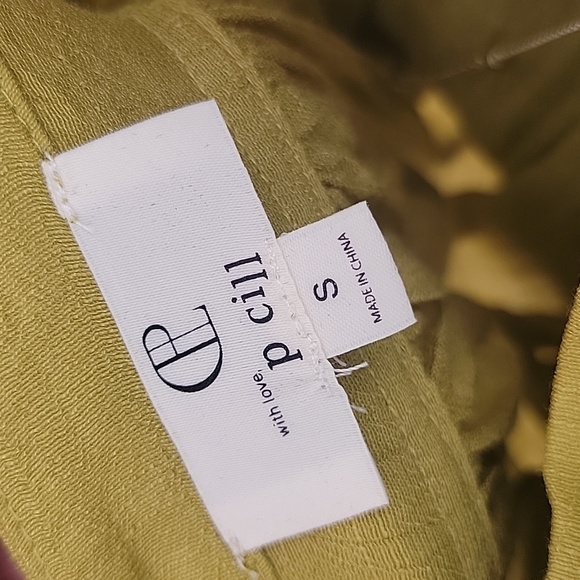 💗 P CILL Short Sleeve S Blouse S Top Chartreuse S - Picture 7 of 9